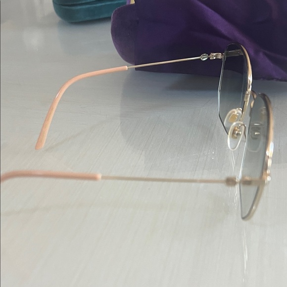 Gucci Gold and Green Sunglasses - Picture 3 of 6